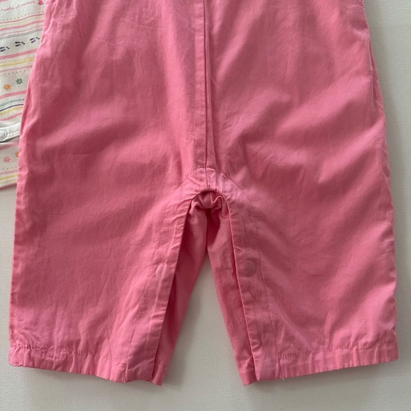 Lullaby Club 6 Months Baby Girl Pink Bunny Overalls Bodysuit Set Outfit Spring - Picture 3 of 6
